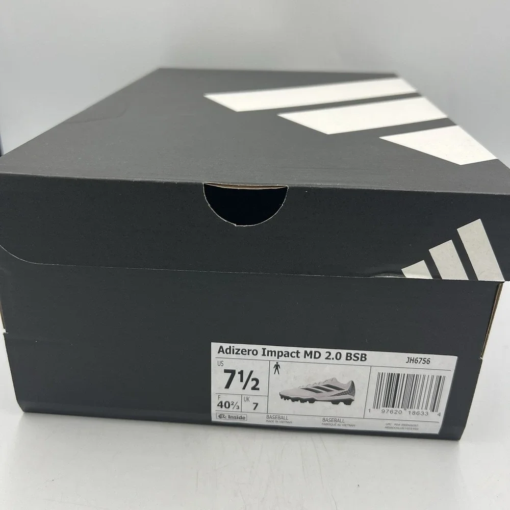 Adidas Adizero Impact MD 2 Baseball Cleats White‎ Black Size 7.5 New in Box